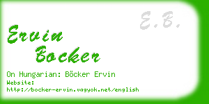 ervin bocker business card